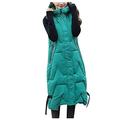 Womens Longline Gilet with Hood High Collar Warm Padded Gilet