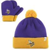 Toddler '47 Purple/Gold Minnesota Vikings Bam Cuffed Knit Hat with Pom and Mittens Set