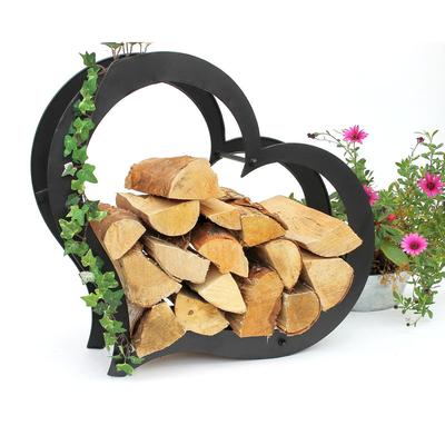 Dandibo - Kaminholzregal Innen Metall Herz Kaminholzständer 66 cm 190135 Holzkorb Kaminholzhalter Image