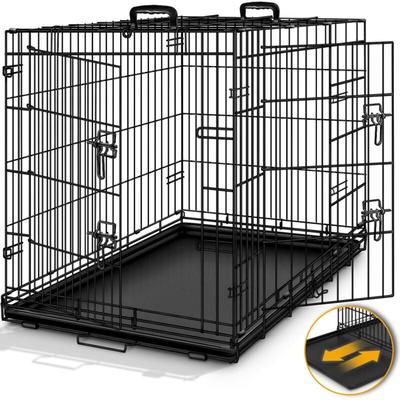 Hundekäfig 77x48x54cm Metall Transportkäfig Auto Hundebox Transportbox faltbar Drahtkäfig - Tresko Image