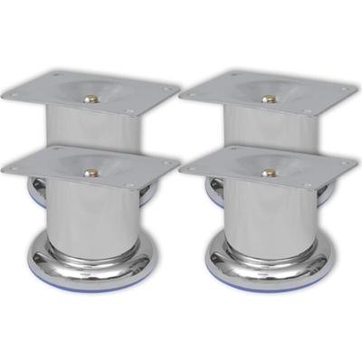 4 x Möbelfuß Sofafuß Sockelfuß Chrom rund 60 mm vidaXL Image