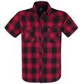 Brandit Check Shirt Herren Kurzarm, Größe:L, Farbe:Rot-Schwarz