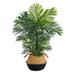 40" Areca Artificial Palm Tree in Boho Chic Handmade Cotton & Jute Black Woven Planter UV Resistant (Indoor/Outdoor)