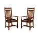 Oak Park Mission Narrow Slats Arm Chairs (Set of 2)