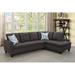 Black/Brown Sectional - Wade Logan® Forgan 97" Wide Left Hand Facing Sofa & Chaise Linen | 33.1 H x 97 W x 69 D in | Wayfair