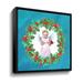 The Holiday Aisle® Turquoise Blue & Christmas Wreath w/ Angel by Irina Sztukowski - Painting on Canvas in Blue/Green/Red | Wayfair