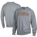 Men's ComfortWash Gray Wisconsin-Stevens Point Pointers Garment Dyed Fleece Crewneck Pullover Sweatshirt