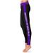 Women's Black/Purple University of Sioux Falls Cougars Plus Size Side Stripe Yoga Leggings