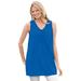 Plus Size Women's Perfect Sleeveless Shirred V-Neck Tunic by Woman Within in Bright Cobalt (Size 6X)