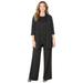 Plus Size Women's 3-Piece Lace Gala Pant Suit by Catherines in Black (Size 28 W)