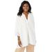 Plus Size Women's Hi-Low Linen Tunic by Jessica London in White (Size 20 W) Long Shirt