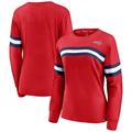 Women's Fanatics Branded Red Washington Capitals Block Party Primary Logo Fashion Long Sleeve T-Shirt