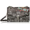 DKNY Women's Elissa Lg Shoulder B Bag, Black Graffiti, One Size