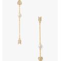 Kate Spade Jewelry | Kate Spade Love Game Arrow Linear Heart Earrings | Color: Gold/White | Size: Os