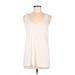 H&M Sleeveless Top Ivory Polka Dots Scoop Neck Tops - Women's Size Medium