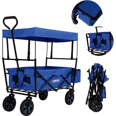 Bollerwagen faltbar mit Dach Handwagen Transportwagen Faltwagen Gerätewagen inkl. 2 Netztaschen und Image