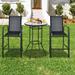 Costway 3 PCS Outdoor Patio Bar Table Stool Set Height Tempered Glass - See Details