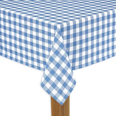 Wide Width BUFFALO CHECK TABLECLOTHS by LINTEX LINENS in Blue (Size 52" W 70" L)