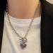 Free People Jewelry | Love Heart Necklace Chunky Chain | Color: Silver | Size: Os