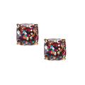 Kate Spade Jewelry | Kate Spade Glitter Mini Small Square Epoxy Stud Earrings | Color: Gold/Pink | Size: Os