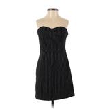 Forever 21 Cocktail Dress - Mini Strapless Strapless: Black Stripes Dresses - Women's Size X-Small