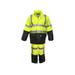 MCR Safety Luminator Hi-Vis 2 Piece Hi Vis Reflective Rain Suit .40mm PU/Cotton Poly Blend Stretch ANSI 107 Type R Class 3 Fluorescent Lime 3X 5182SX3