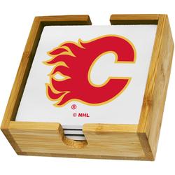 Calgary Flames Team Logo Four-Pack Square Coaster Set