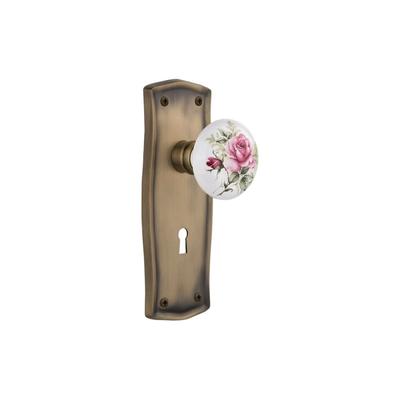 Nostalgic Warehouse Vintage Farmhouse Painted Rose Privacy Door Knob