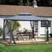 13x10 Outdoor Patio Gazebo Canopy Tent With Ventilated 2 Roof And Mosquito net(Detachable Mesh Screen On All Sides)