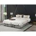 East West Furniture - Metal Bed Frame with Magnificent Design Headboard and Footboard - Powder Coating Black (Bed Size Options)