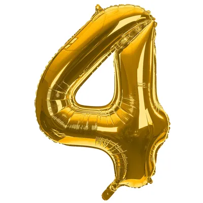 Folienballon 4, gold, 86 cm Image