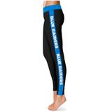 Women's Black/Royal MTSU Blue Raiders Plus Size Side Stripe Yoga Leggings