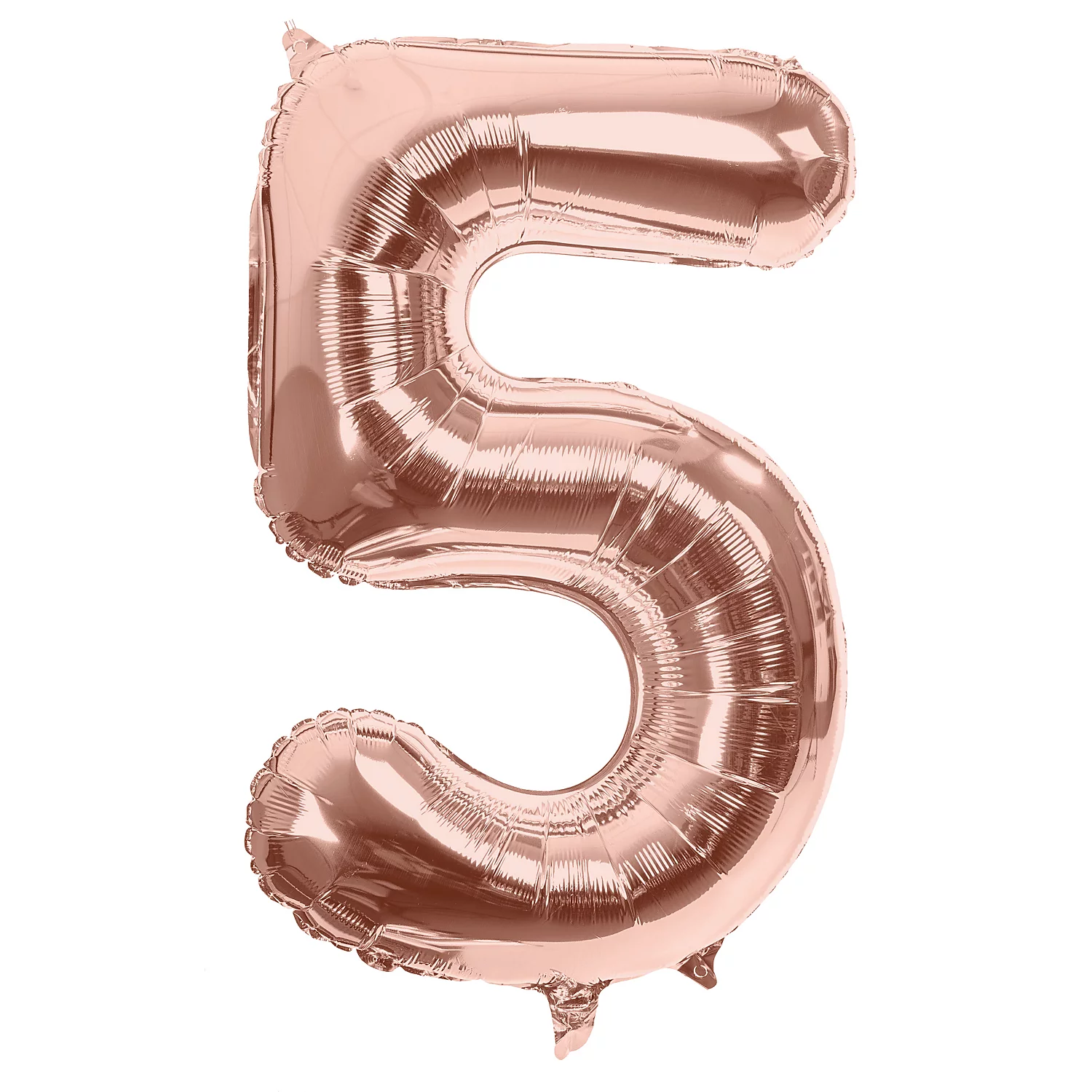 Ballon hélium chiffre ""5"", or rose, 86 cm