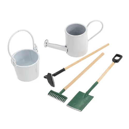 Miniatur Gartenwerkzeuge aus Metall, 5-teilig