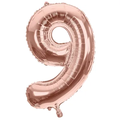 Folienballon 9, rosé, 86 cm