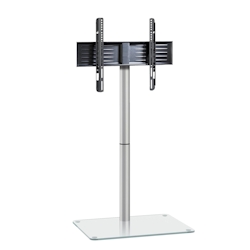 VCM Alani Fernsehtisch mit Glasfuss Silberfarbig, Klarglas. Image