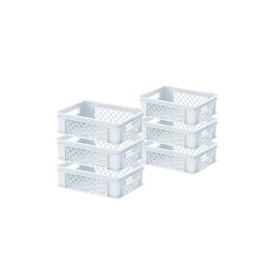 BRB 6x Eurobehälter / Bäckerkiste, LxBxH 400 x 300 x 125 mm, weiß, lebensmittelecht Image