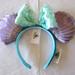 Disney Accessories | Disney Park Minnie Mermaid Hair Don't Care Sea Shell Sequin Bow Ears Headbands | Color: Green/Purple | Size: Os