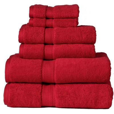 Egyptian Cotton Bath Towel Set Six Piece Set, Six Piece Set, Red