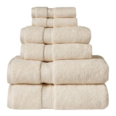 Egyptian Cotton Bath Towel Set Six Piece Set, Six Piece Set, Cream
