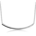 NJKM Balance Tube Bar Necklace, 925 Sterling Silver Curved Bar Pendant Necklace, Simple Jewelry Gift for Women and Girls