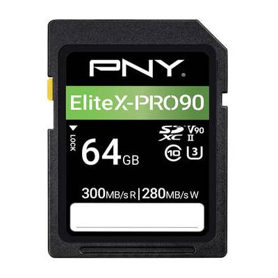 PNY 64GB EliteX-PRO 90 UHS-II SDXC Memory Card P-SD64GV90300XPRO9-GE