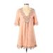 Hinge Casual Dress - A-Line: Pink Print Dresses - Women's Size X-Small