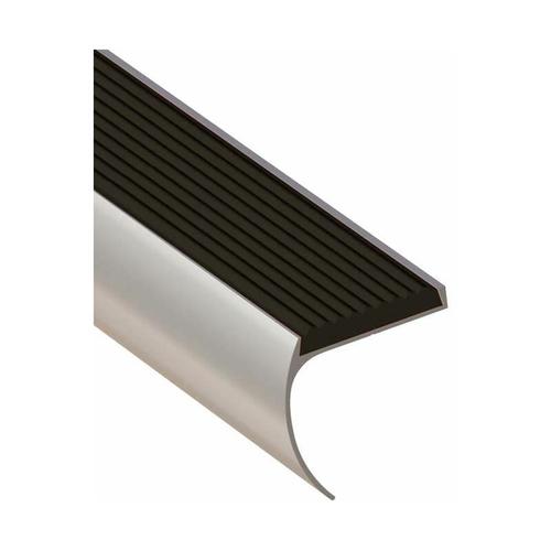 Vivol – Alu-Treppenkantenprofil mit Antirutschstreifen – Silber – Abgerundet – 44x45x1000mm – 1