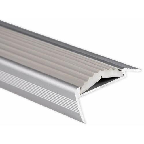 Treppenkantenprofil mit Einzel-Gummieinlage Power Grip Länge: 134 cm Selbstklebend Grau