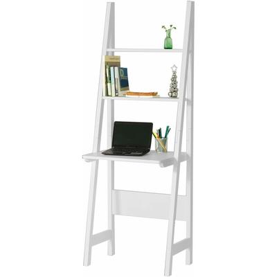 Sobuy - FRG60-W Modernes Bücherregal Set mit Schreibtisch Standregal Wandregal weiß bht ca.: