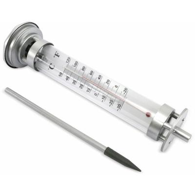 Gartenthermometer mit Solarlampe, silber - Grundig