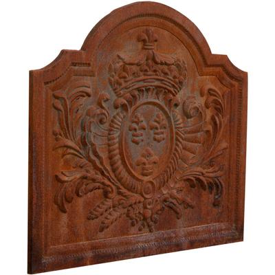 Biscottini - Gusseisenplatte Giebel mit Emblem für Kamin Kaminblende Funkenfänger Schutzgitter Image
