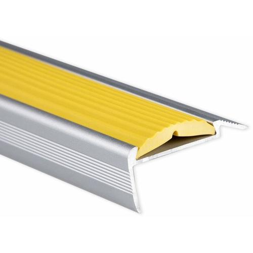 Treppenkantenprofil mit Einzel-Gummieinlage Power Grip Länge: 134 cm Selbstklebend Gelb