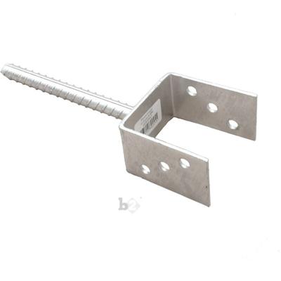 B2 - Pfostenträger Pfostenanker U-Form mit Dolle verzinkt 91x100x400 mm Image